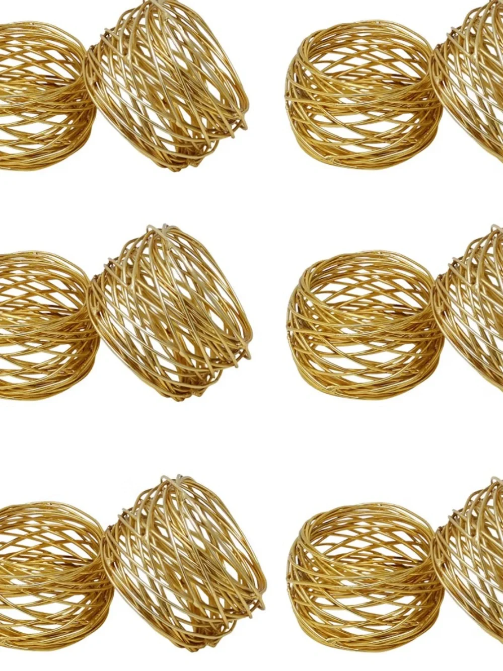 Godinger Gatherings Set of 12 Gold Napking Rings